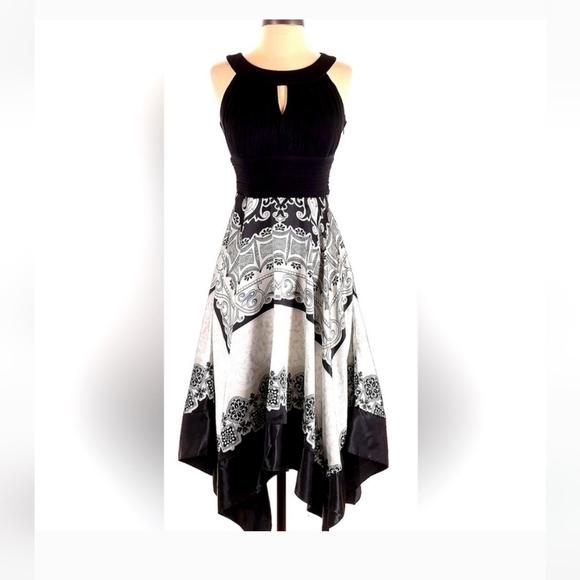 Sangria Signature Keyhole Bandana Jaquard Print Midi Dress size 6 - Picture 1 of 6